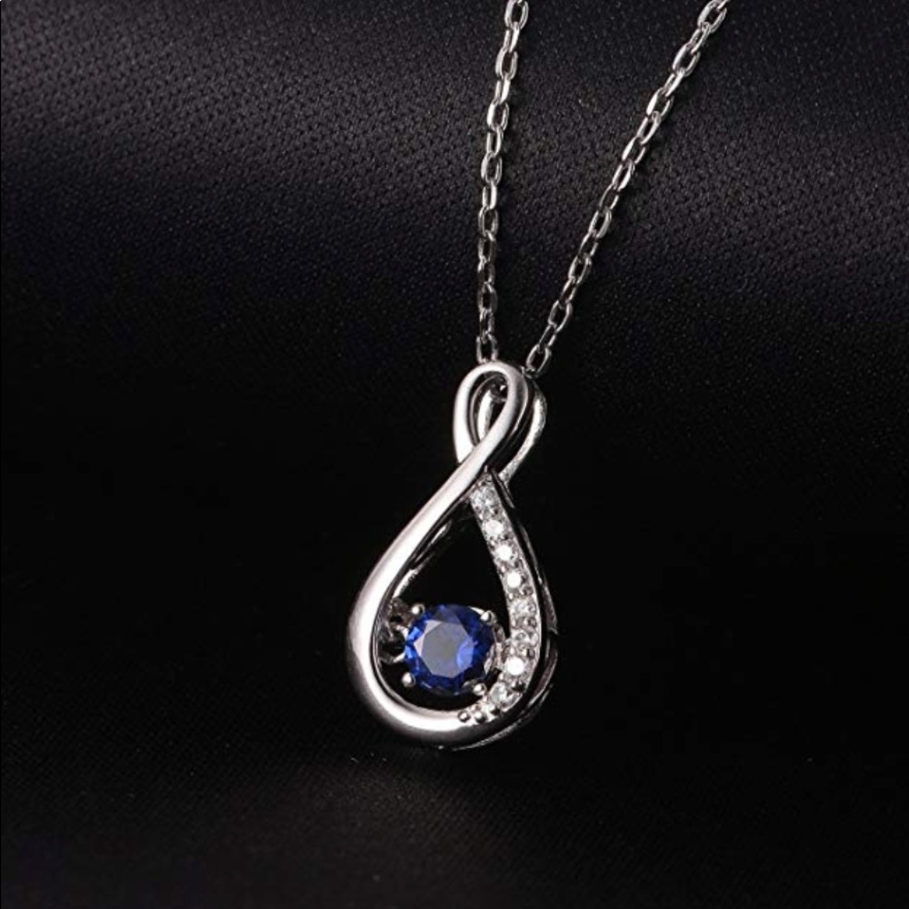 Silver Gemstone Infinity Pendent Necklace - Picture 3 of 5